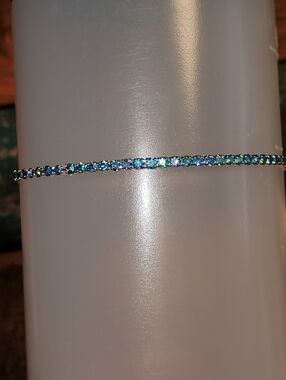 B2G1F Iridescent Blue Crystal Tennis Bracelet, NEW